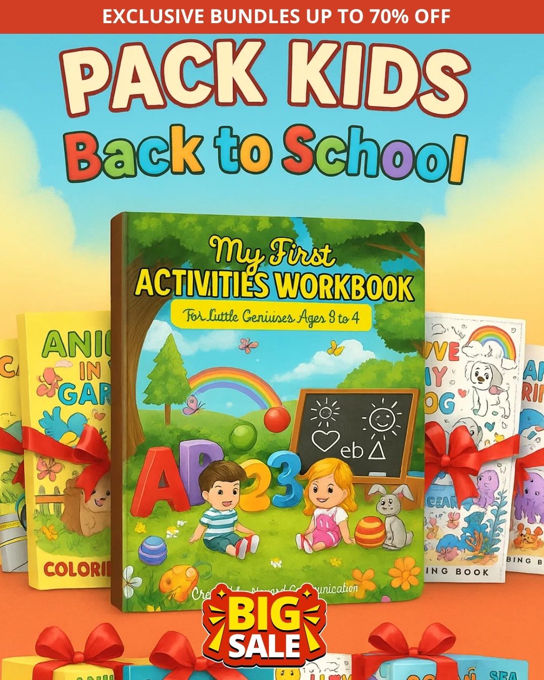 Back-to-School Pack – Activity Book (Ages 3–4) + 5 Free Coloring Books