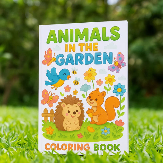 Animals in the Garden – Fun Garden Animal Coloring Book for Kids (17 Pages)
