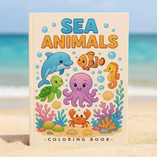 Sea Animals – Fun Ocean Animal Coloring Book for Kids (30 Pages)
